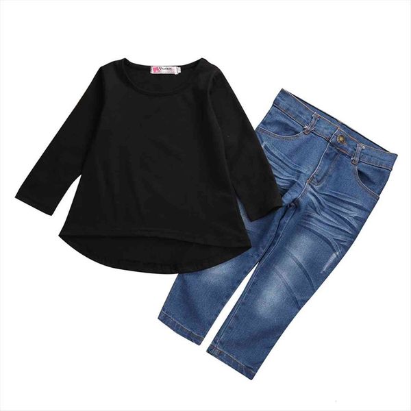 infantil kids baby girl children long sleeve black t shirt jeans demin pants 2pcs fashion outfit set clothes, White
infantil kids baby girl children long sleeve black t shirt jeans demin pants 2pcs fashion outfit set clothes, White