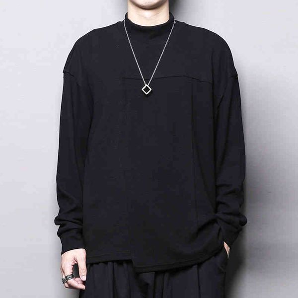 men's t-shirts long sleeve spring and autumn pure color small stand collar simple irregular asymmetrical stitching lfky, White;black
men's t-shirts long sleeve spring and autumn pure color small stand collar simple irregular asymmetrical stitching lfky, White;black