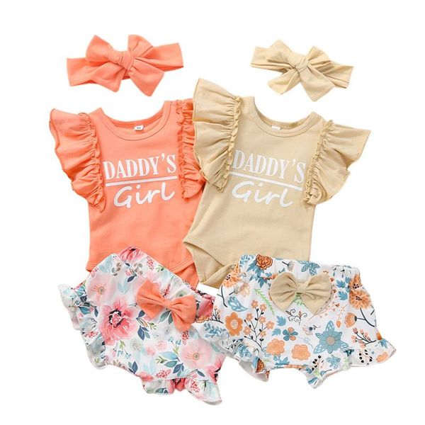 clothing sets 2021 baby girls letter print flying sleeve o-neck romper body suits floral shorts headband 3pcs clothes set, White
clothing sets 2021 baby girls letter print flying sleeve o-neck romper body suits floral shorts headband 3pcs clothes set, White