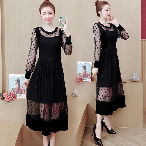 casual dresses dress for women loose mesh splicing polka dot midi spring summer 2021 fashion hollow out party femme vestido k164, Black;gray
casual dresses dress for women loose mesh splicing polka dot midi spring summer 2021 fashion hollow out party femme vestido k164, Black;gray