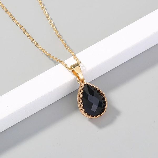 pendant necklaces vintage luxury black water drop crystal necklace simple temperament party jewelry gifts, Silver
pendant necklaces vintage luxury black water drop crystal necklace simple temperament party jewelry gifts, Silver
