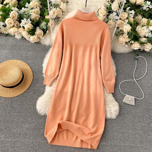 turtleneck knit straight dress women fashion autumn winter long sleeve casual sweater dress loose big size female dresses, Black;gray
turtleneck knit straight dress women fashion autumn winter long sleeve casual sweater dress loose big size female dresses, Black;gray