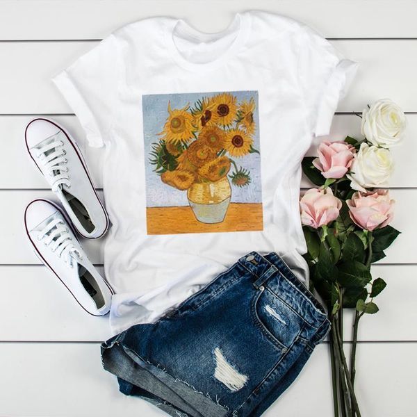 women art tees sunflower oil painting ladies womens aesthetic clothes graphic female lady t-shirt tumblr t shirt t-shirts, White
women art tees sunflower oil painting ladies womens aesthetic clothes graphic female lady t-shirt tumblr t shirt t-shirts, White
