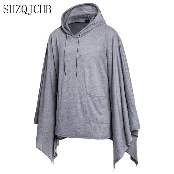 men's hoodies & sweatshirts 2021 male high street mantle solid color hooded coat long sleeves cloak jacket outerwear, Black
men's hoodies & sweatshirts 2021 male high street mantle solid color hooded coat long sleeves cloak jacket outerwear, Black