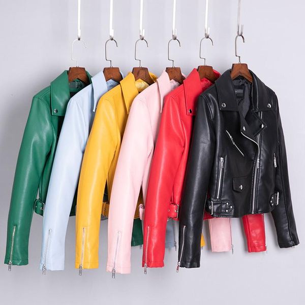 women's leather & faux spring autumn women jacket ladies solid with belt zipper biker coat female casual outwear, Black
women's leather & faux spring autumn women jacket ladies solid with belt zipper biker coat female casual outwear, Black
