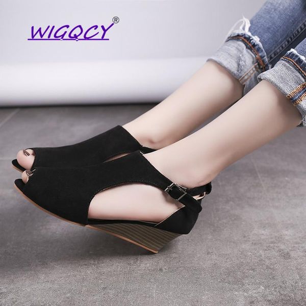 dress shoes open toe wedges sandals woman 2021 summer fashion gladiator buckle strap casual solid heels, Black
dress shoes open toe wedges sandals woman 2021 summer fashion gladiator buckle strap casual solid heels, Black