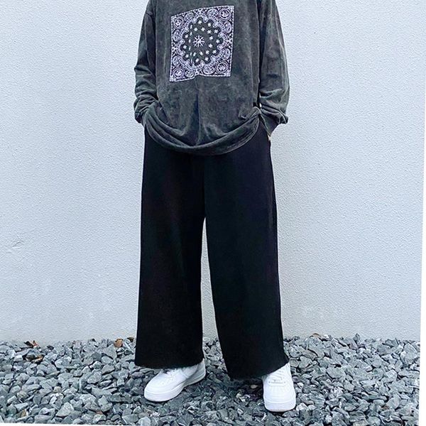 men's pants harajuku wide leg straight casual trousers men and women elastic wasit oversize baggy terry sweatpants high street loose, Black
men's pants harajuku wide leg straight casual trousers men and women elastic wasit oversize baggy terry sweatpants high street loose, Black