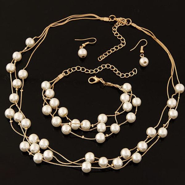 earrings & necklace 2021 fashion simulated pearl necklaces earring bracelet set for women multilayer drop jewelry accessories, Silver
earrings & necklace 2021 fashion simulated pearl necklaces earring bracelet set for women multilayer drop jewelry accessories, Silver