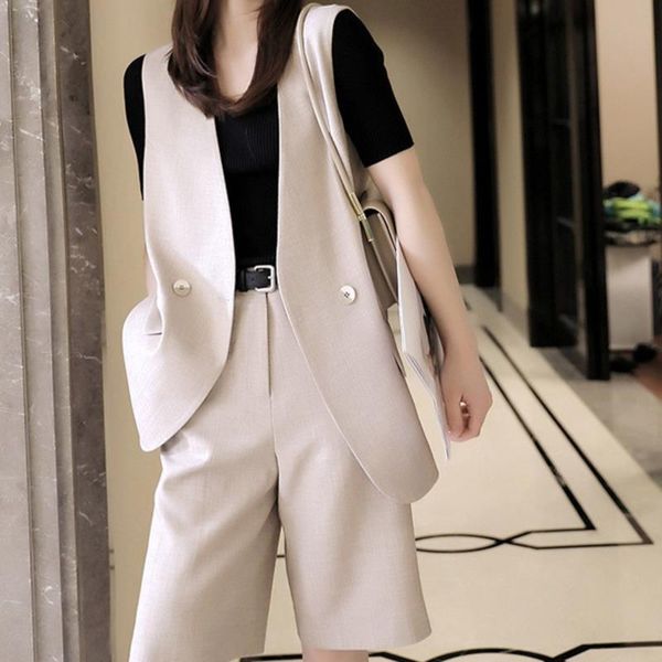 women's tracksuits chic 2 piece set women elegant sleeveless cardigan vest and solid suit shorts suits female blazers with, Gray
women's tracksuits chic 2 piece set women elegant sleeveless cardigan vest and solid suit shorts suits female blazers with, Gray