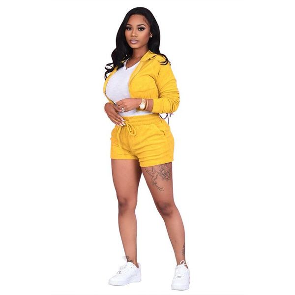 women's tracksuits summer women casual 2 piece set full sleeve zipper hooded coats elastic pockets shorts, Gray
women's tracksuits summer women casual 2 piece set full sleeve zipper hooded coats elastic pockets shorts, Gray
