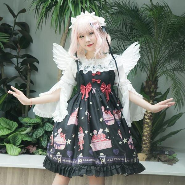 casual dresses japanese princess sweet lolita dress vintage lace bowknot printing high waist victorian kawaii girl gothic jsk loli, Black;gray
casual dresses japanese princess sweet lolita dress vintage lace bowknot printing high waist victorian kawaii girl gothic jsk loli, Black;gray