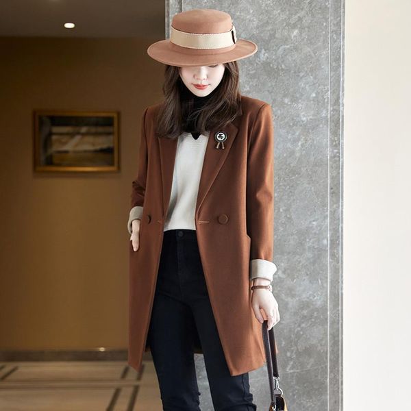 women's trench coats tweed suit winter korean medium long jacket coat collar office work, Tan;black
women's trench coats tweed suit winter korean medium long jacket coat collar office work, Tan;black