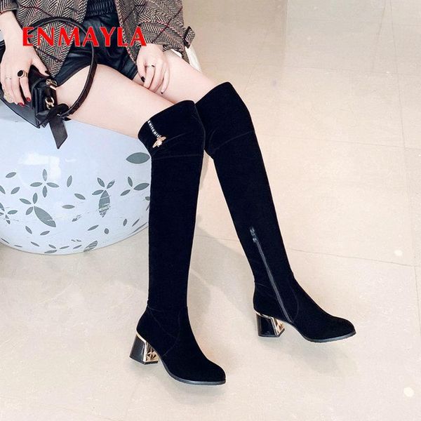 boots enmayla 2021 faux suede slim basic round toe square heel over-the-knee women flock string bead womens shoes 34-43, Black
boots enmayla 2021 faux suede slim basic round toe square heel over-the-knee women flock string bead womens shoes 34-43, Black