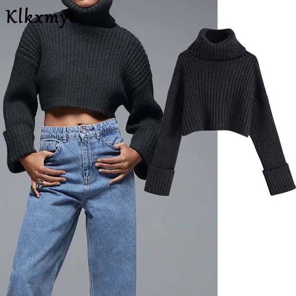 klkxmyt za women fashion thick warm cropped knitted sweater vintage high neck long sleeves female pullovers chic 210527, White;black
klkxmyt za women fashion thick warm cropped knitted sweater vintage high neck long sleeves female pullovers chic 210527, White;black