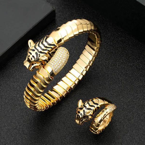 earrings & necklace zlxgirl jewelry adjustable gold leopard animal bangle with ring sets statement women's punk zircon bracelet aneis, Silver
earrings & necklace zlxgirl jewelry adjustable gold leopard animal bangle with ring sets statement women's punk zircon bracelet aneis, Silver