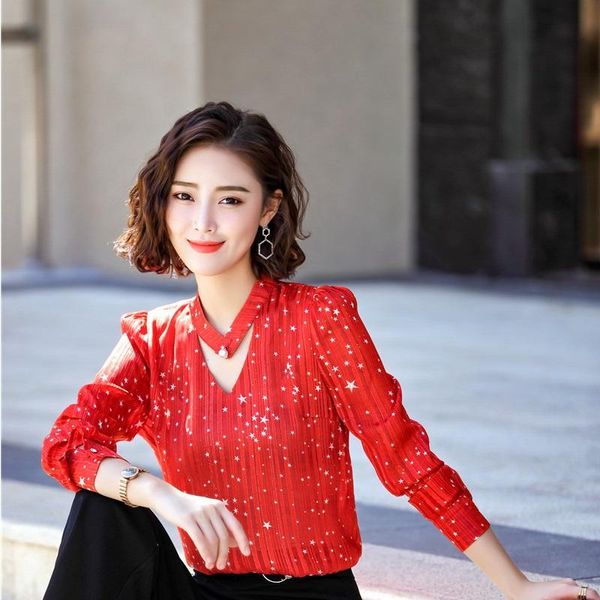women's blouses & shirts novelty red ol styles women and for ladies 2021 spring summer formal chiffon blouse female clothes, White
women's blouses & shirts novelty red ol styles women and for ladies 2021 spring summer formal chiffon blouse female clothes, White
