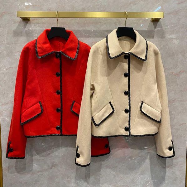 women's wool & blends autumn spring 2021 woollen coat chic batwing sleeve loose jackets c730, Black
women's wool & blends autumn spring 2021 woollen coat chic batwing sleeve loose jackets c730, Black