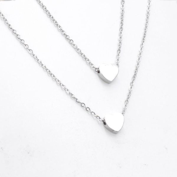 pendant necklaces 10pcs 40,45cm mirror polished stainless steel double layer love necklace peach heart fashion for women jewelry, Silver
pendant necklaces 10pcs 40,45cm mirror polished stainless steel double layer love necklace peach heart fashion for women jewelry, Silver