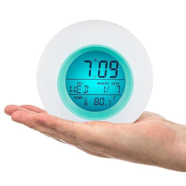 radio 1 pc creative 7 colorful round led light digital alarm clocks touch control kids children wake up clock
radio 1 pc creative 7 colorful round led light digital alarm clocks touch control kids children wake up clock