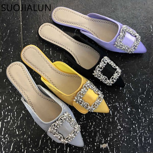 suojialun luxury slippers women slip on mules slides brand crystal buckle pointed toe sandal slip on flat heel dress mules shoes 210630, Black
suojialun luxury slippers women slip on mules slides brand crystal buckle pointed toe sandal slip on flat heel dress mules shoes 210630, Black