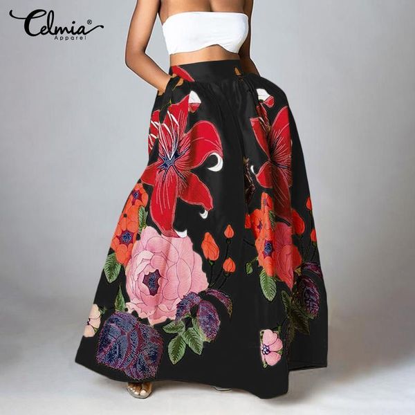 women bohemian floral printed celmia skirt 2021 vintage high waist a-line female fashion casual loose holiday maxi 7, Black
women bohemian floral printed celmia skirt 2021 vintage high waist a-line female fashion casual loose holiday maxi 7, Black