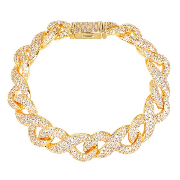 new solid 15mm gold color cuban bracelet chain men's hip hop cubic zircon link rock jewelry, Black
new solid 15mm gold color cuban bracelet chain men's hip hop cubic zircon link rock jewelry, Black