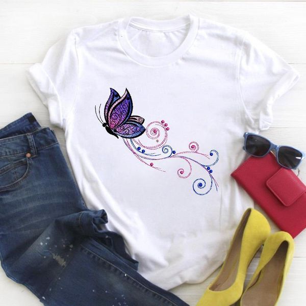 women butterfly elegance print short sleeve fashion summer t tee ladies female tshirt womens shirt clothes graphic t-shirt, White
women butterfly elegance print short sleeve fashion summer t tee ladies female tshirt womens shirt clothes graphic t-shirt, White
