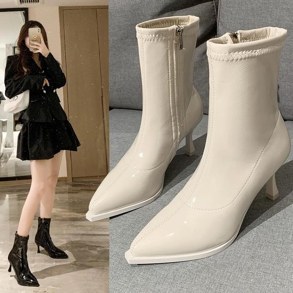 boots 2021 autumn and winter women's short boots, microfiber side zipper ankle party stiletto shoes, Black
boots 2021 autumn and winter women's short boots, microfiber side zipper ankle party stiletto shoes, Black