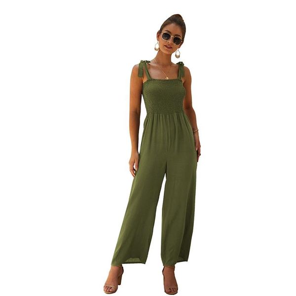 women's jumpsuits & rompers 2021 elegant spaghetti strap solid jumpsuit women sleeveless backless bow casual wide legs loose overalls, Black;white
women's jumpsuits & rompers 2021 elegant spaghetti strap solid jumpsuit women sleeveless backless bow casual wide legs loose overalls, Black;white