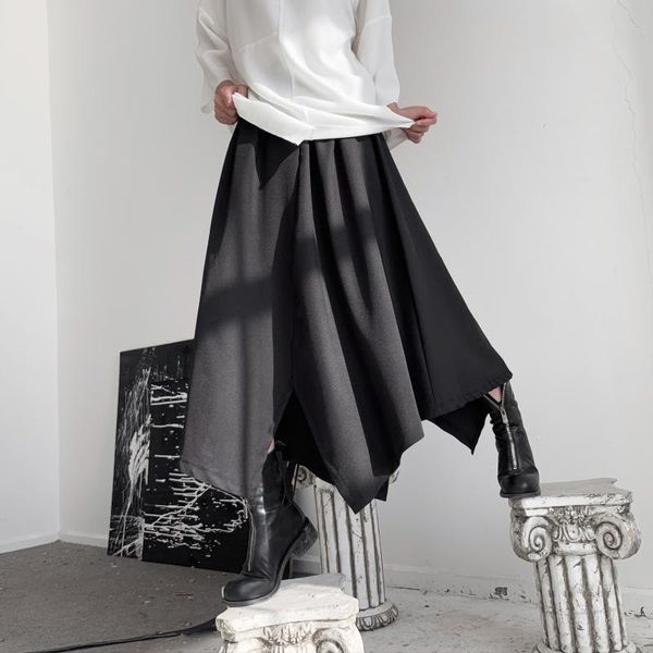 women's pants & capris dark yamamoto style irregular skirt women black loose pleated minority design hemline dress, Black;white
women's pants & capris dark yamamoto style irregular skirt women black loose pleated minority design hemline dress, Black;white