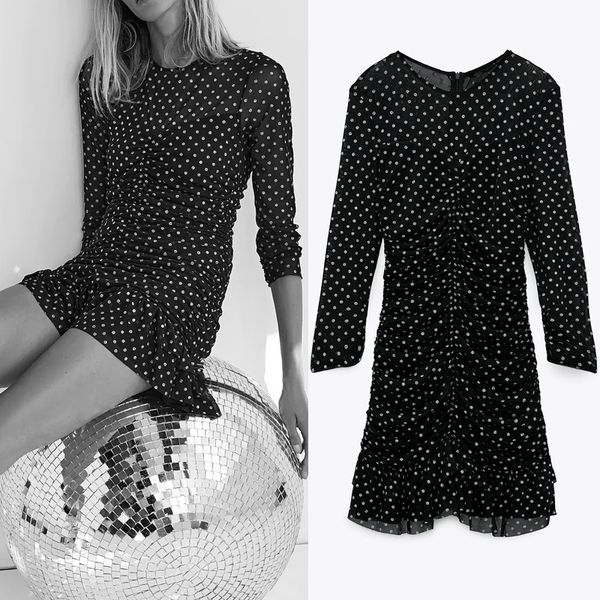 black 2021 new dot mesh tulle mini women winter ruched ruffle long sleeve party dresses ladies vintage dress 0t13 z5zv, Black;gray
black 2021 new dot mesh tulle mini women winter ruched ruffle long sleeve party dresses ladies vintage dress 0t13 z5zv, Black;gray