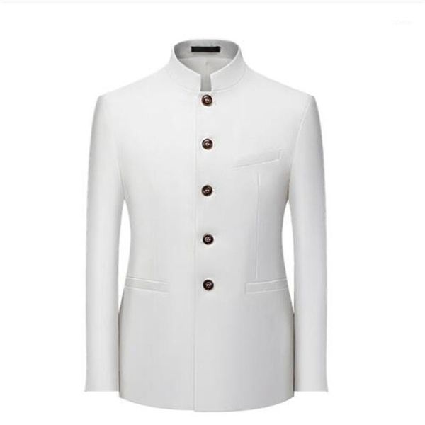 men's suits & blazers 6xl big size chinese stand collar men blazer solid casual suit jacket slim fit mens wedding 2021 spring autumn wh, White;black
men's suits & blazers 6xl big size chinese stand collar men blazer solid casual suit jacket slim fit mens wedding 2021 spring autumn wh, White;black