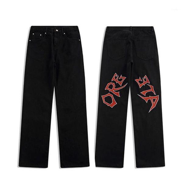 men's jeans classic american style street hip-hop design embroidered and women's tide brand casual loose straight-leg pants, Blue
men's jeans classic american style street hip-hop design embroidered and women's tide brand casual loose straight-leg pants, Blue