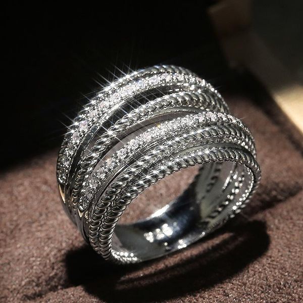 wedding rings luxury exquisite micro-inlaid multilayer zircon ladies engagement ring european and american creative women's crossover j, Slivery;golden
wedding rings luxury exquisite micro-inlaid multilayer zircon ladies engagement ring european and american creative women's crossover j, Slivery;golden