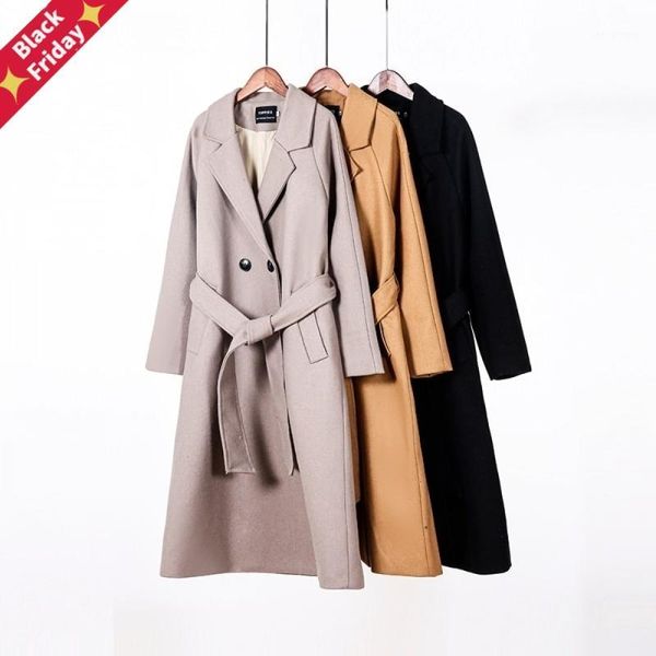 ies 2021 fall wool coat women long jacket 50% ladies outwear double breasted women's & blends, Black
ies 2021 fall wool coat women long jacket 50% ladies outwear double breasted women's & blends, Black