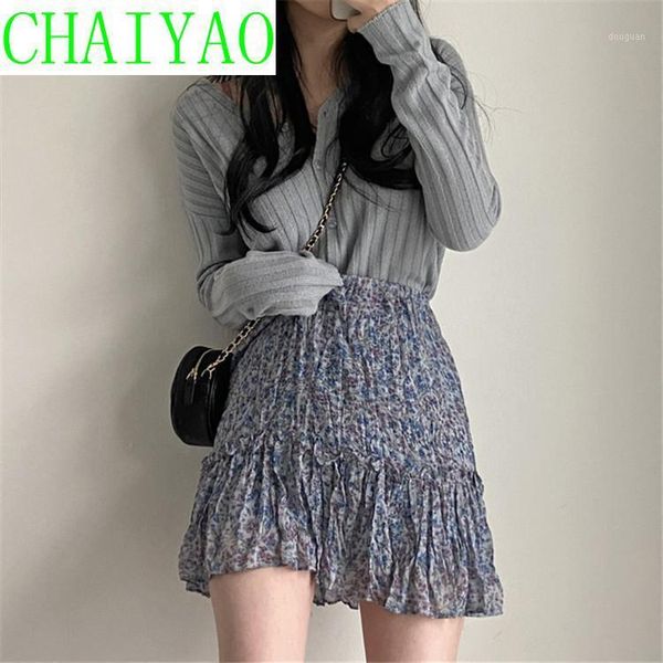 women's t-shirt high waist pleated floral a-line skirt + solid color long sleeve knitted cardigan fashion suit two piece set, White
women's t-shirt high waist pleated floral a-line skirt + solid color long sleeve knitted cardigan fashion suit two piece set, White