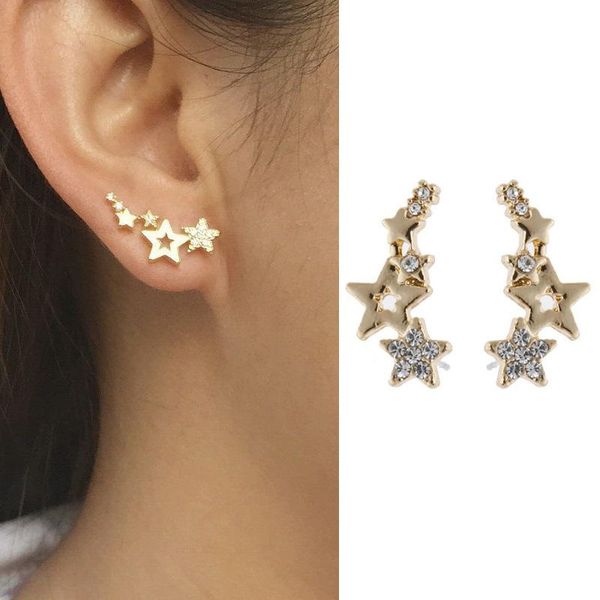 stud cute lovely star female earrings shiny crystal exquisite romantic earring piercing jewelry trendy ear accessories for women, Golden;silver
stud cute lovely star female earrings shiny crystal exquisite romantic earring piercing jewelry trendy ear accessories for women, Golden;silver