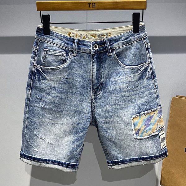 men's shorts men jeans cargo short casual patchwork printing denim elasticity fashion simplicity youth knee length five points pants, White;black
men's shorts men jeans cargo short casual patchwork printing denim elasticity fashion simplicity youth knee length five points pants, White;black
