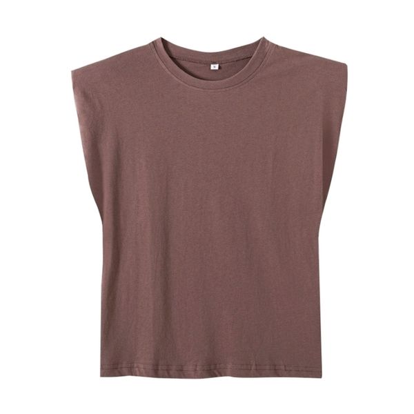 new spring women shoulder pads profile vest t shirt female solid loose t1370 210315, White
new spring women shoulder pads profile vest t shirt female solid loose t1370 210315, White