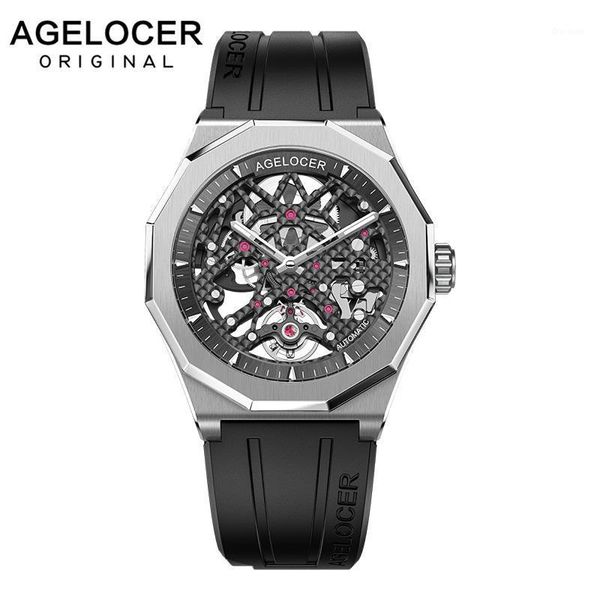 agelocer original brand men luminous mechanical automatic watch power reserve sport diver watches rubber strap 6001a1-r wristwatches, Slivery;brown
agelocer original brand men luminous mechanical automatic watch power reserve sport diver watches rubber strap 6001a1-r wristwatches, Slivery;brown