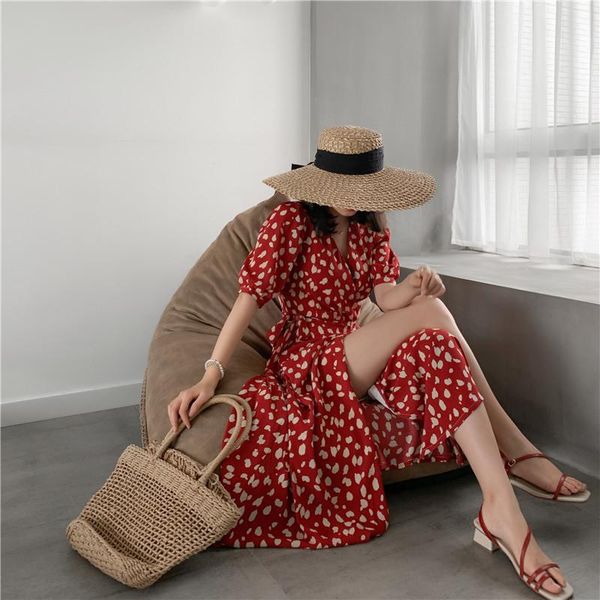 casual dresses women retro wrap dress v neck puff sleeve summer vintage chiffon print belted red party elegant midi vestidos, Black;gray
casual dresses women retro wrap dress v neck puff sleeve summer vintage chiffon print belted red party elegant midi vestidos, Black;gray