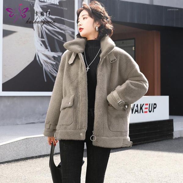 women's fur & faux women 2021 autumn winter lambs wool splicing leather jacket female fake warm thick coats casual oose outerwear y347, Black
women's fur & faux women 2021 autumn winter lambs wool splicing leather jacket female fake warm thick coats casual oose outerwear y347, Black