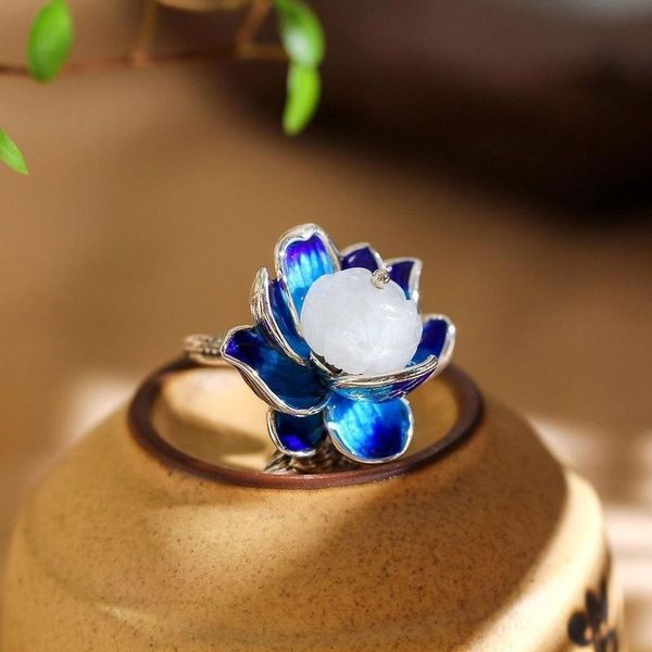 cluster rings silver original jewelry handmade female models atmospheric exaggeration hetian chalcedony blue lotus open ring, Golden;silver
cluster rings silver original jewelry handmade female models atmospheric exaggeration hetian chalcedony blue lotus open ring, Golden;silver
