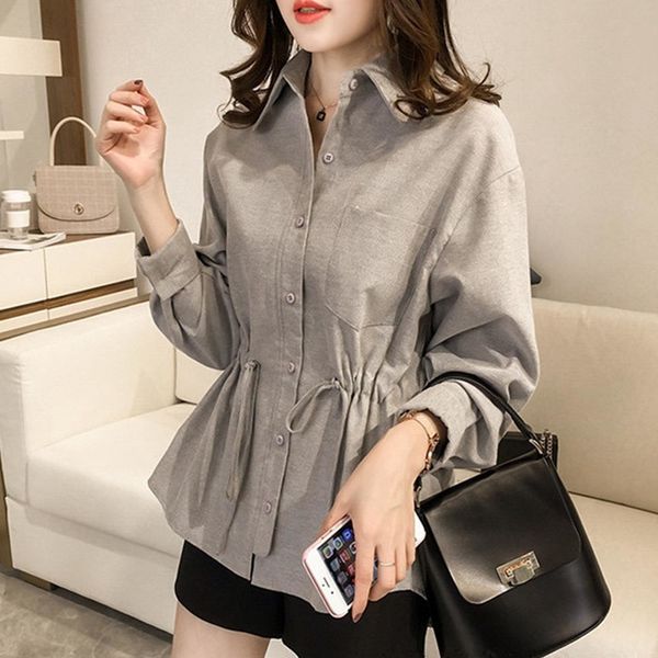 cotton and linen women 2021 spring bottoming korean new large size women's shirt casual lapel slim blouse female 8njw, White
cotton and linen women 2021 spring bottoming korean new large size women's shirt casual lapel slim blouse female 8njw, White