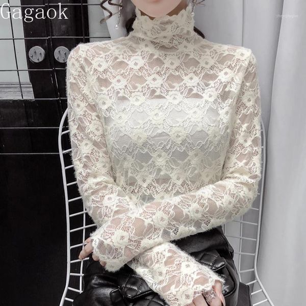 gagaok women lace blouses 2021 spring autumn solid turtleneck full office lady see through shirt korean fashion blouse women's & shirts, White
gagaok women lace blouses 2021 spring autumn solid turtleneck full office lady see through shirt korean fashion blouse women's & shirts, White