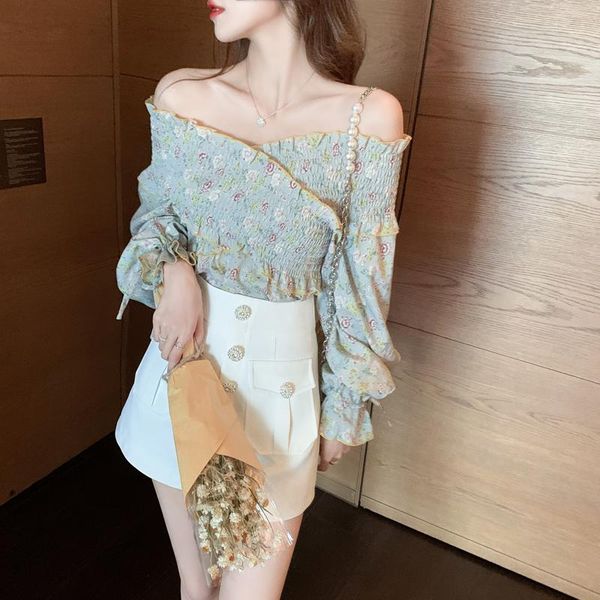 women's blouses & shirts coigarsam blouse women autumn 2021 full sleeve chiffon floral print puff green blusas womens and, White
women's blouses & shirts coigarsam blouse women autumn 2021 full sleeve chiffon floral print puff green blusas womens and, White