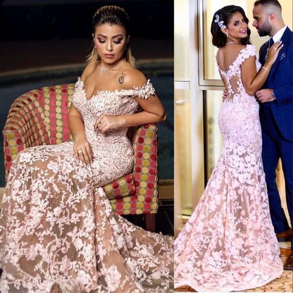 2021 arabic pink mermaid prom dresses off shoulder illusion lace appliques crystal beaded tulle sheer evening dress party pageant formal gow, Black
2021 arabic pink mermaid prom dresses off shoulder illusion lace appliques crystal beaded tulle sheer evening dress party pageant formal gow, Black