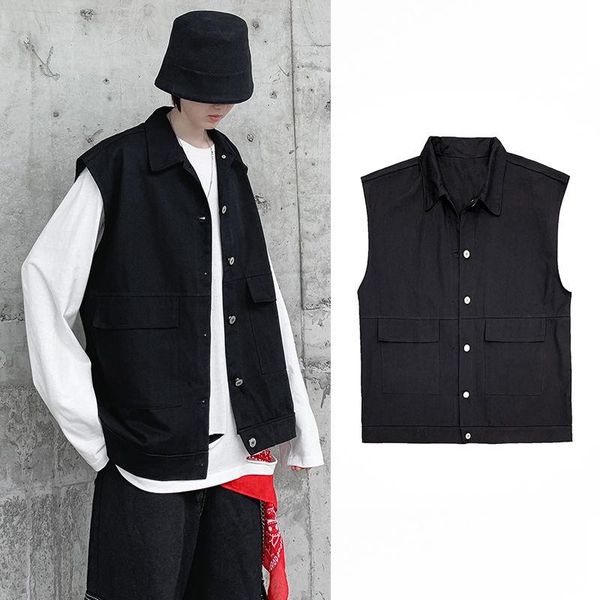 spring cotton vest men's fashion solid color retro pocket vest coat men streetwear korean loose hip-hop jacket mens m-2xl, Black;white
spring cotton vest men's fashion solid color retro pocket vest coat men streetwear korean loose hip-hop jacket mens m-2xl, Black;white