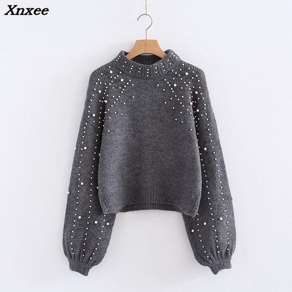 women's sweaters pearl turtleneck winter knitted sweater female women lantern sleeve loose gray pullover soft warm autumn casual jumper, White;black
women's sweaters pearl turtleneck winter knitted sweater female women lantern sleeve loose gray pullover soft warm autumn casual jumper, White;black