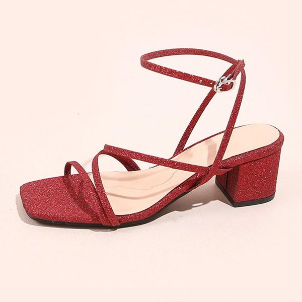 2021 summer sequins chunky high heels square toe women block heels sandals ankle strap sandalias gladiator strappy shoes, Black
2021 summer sequins chunky high heels square toe women block heels sandals ankle strap sandalias gladiator strappy shoes, Black